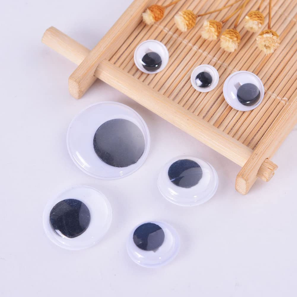 UUYYEO 100 Pcs Plastic Wiggle Eye Buttons Sew On Wiggle Eyes Craft Googly Eyes Stuffed Animal Making Supplies Clothing Embellishments 8mm