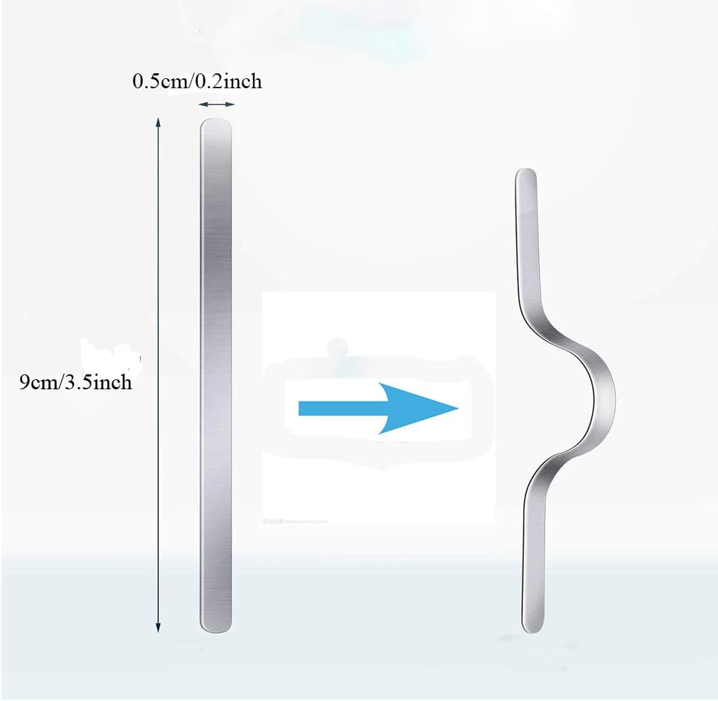120 Pack, EWA Nose Bridge Strip with Double-Sided Tape, Aluminum Metal Nose Wire Strip, DIY Nose Pads Nose Bridge Clip(Specs: 0.02X0.2X3.5 inch)