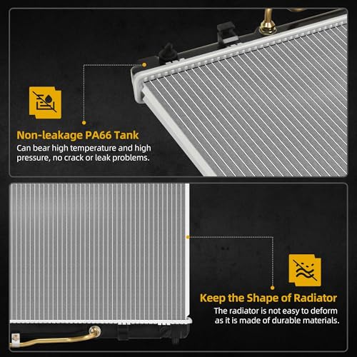 Image of DWVO Radiator Complete Compatible with 2002-2006 Toyota Camry 3.0L /3.3L, Fit for 2003-2008 Toyota Solara 3.0L /3.3L, Fit for 2002-2003 ES300 3.0L, Fit for 2004-2006 ES330 3.3L, Raplace CU2434