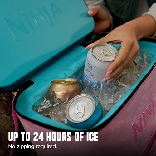 Image of Ninja FrostVault Go Can Soft Cooler, 24 /36 Can, Leak Proof, Built-In Cup Holder, 2 Ice Packs & Dry Storage Drawer, Polyester Insulation, Hiking, Camping, Picnic