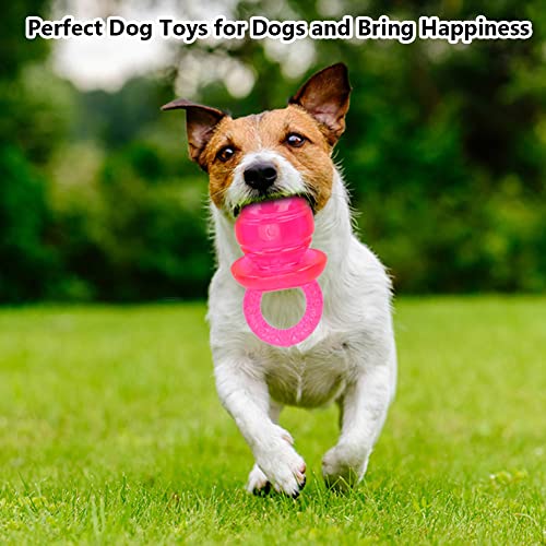 Pssopp 5 stücke Hunde Kauen Schnuller Spielzeug Pet Molaren Spielzeug Nette Zähne Reinigen Spielzeug Hund Katze Nippel Form Interaktive Kauen Spielzeug(Rot)