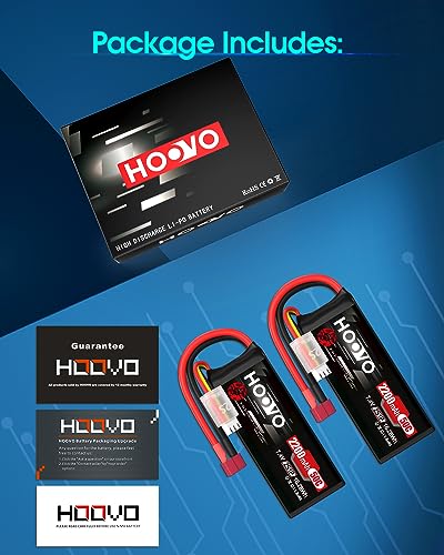 HOOVO 2S Lipo Battery 7.4 V 2200 mAh 50C SoftCase Lipo Battery with Deans T Plug RC Battery for RC Car Truck Heli Plane Rock Crawler Airplane Helicopter Rc Car Truck Boat Hobby (2 packs) - Image 8