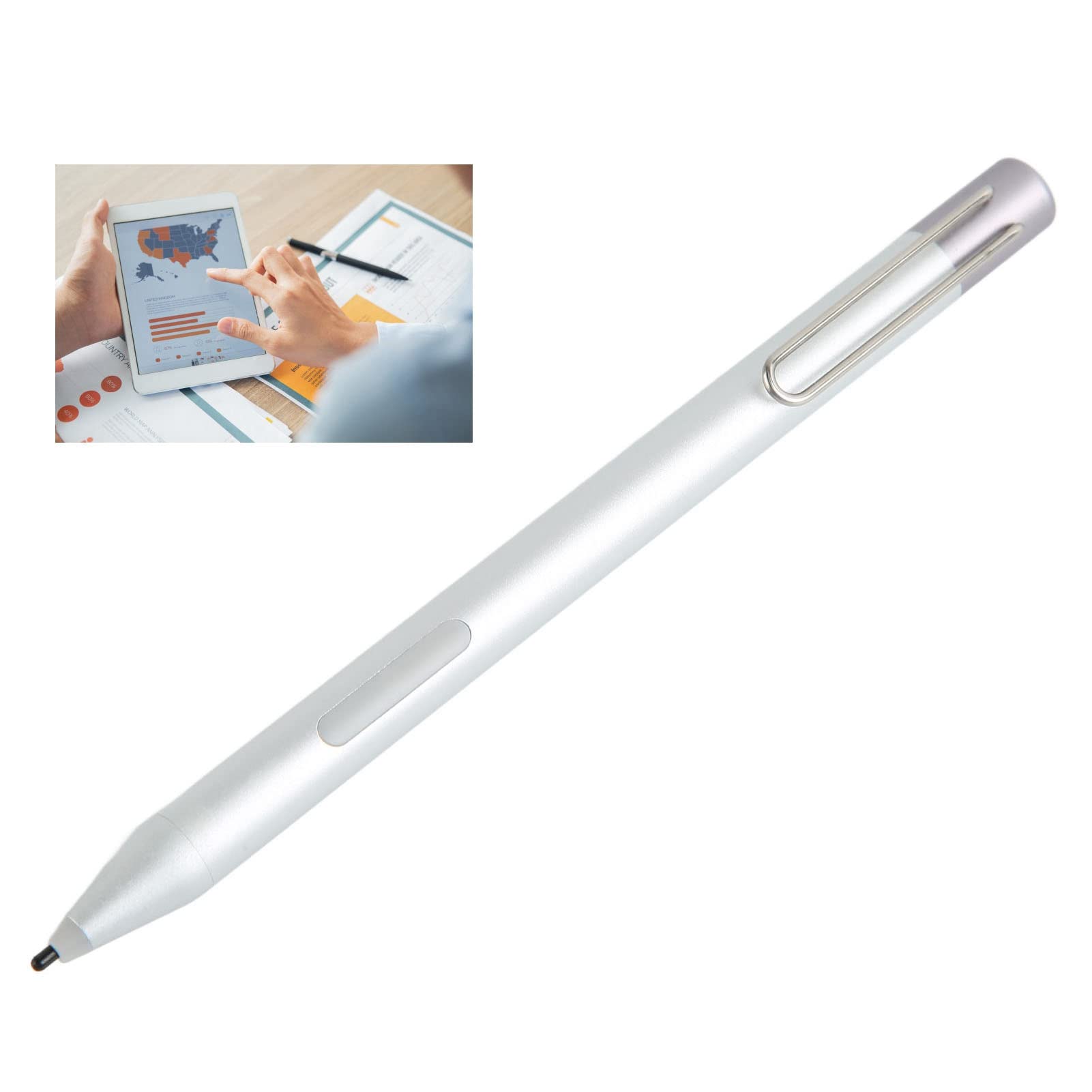 Lápiz Stylus con Sensibilidad de Presión de 4096 Niveles (Silver)