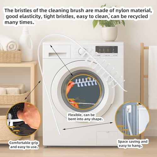 Image of Washing Machine Cleaning Brush, Front Load Washer Cleaner Brush Load Washer Cleaner Drum Washing Machine Cleaning Tools Drum Washing Machine Cleaning Brush for Slot and Flat Surfaces 2 Pcs