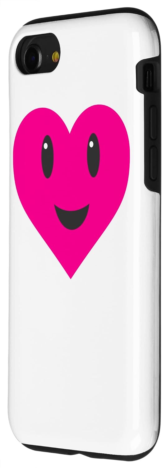 Amazon Iphone Se 7 8 ピンクハート 顔文字デジタルテキスト 笑顔 ハッピーフェイス 愛 男性 スマホケース 家電 カメラ オンライン通販