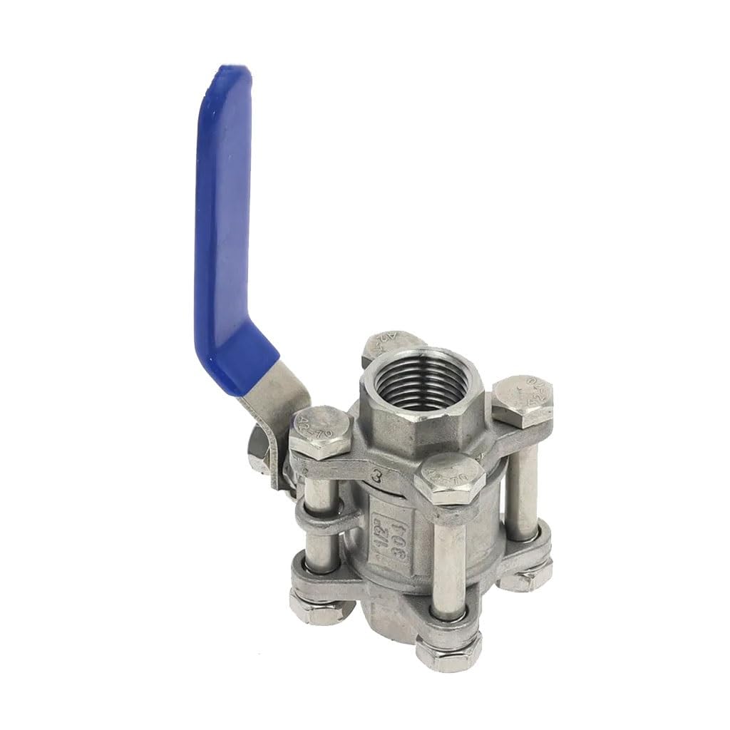 Válvula de bola Válvula de bola de 3 vías de acero 1 válvula de bola de acero inoxidable SS 304 BSP 1/4 "3/8" 1/2 "3/4" 1 "1-1/4" rosca hembra 3 rebanadas válvula de bola de puerto completo tipo de ro