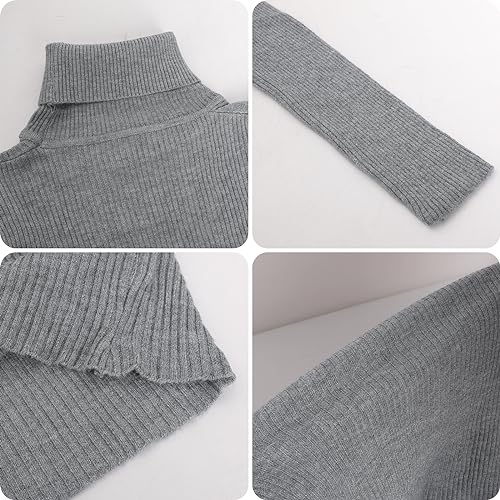 Image of TICIFEN Women Turtleneck Knit Sweaters Basic Casual Long Sleeve Shirts Slim Fit Thermal Underwear Tops Soft Rib Sweater Tee