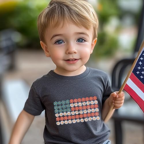 Image of Boys Girls Fourth of July Shirt Toddler Patriotic 4th of July Clothes for Kids 1-7 Years