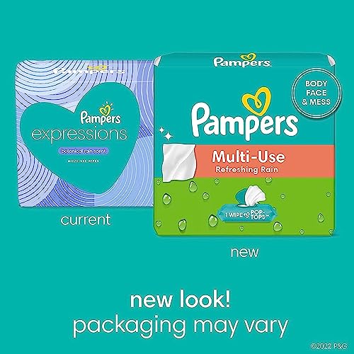Pampers Multi Use Baby Wipes, Refreshing Rain - 504 Count, Body, Face & Mess Wipes (Packaging May Vary)