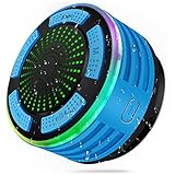 BassPal Shower Speaker, IPX7 Waterproof Bluetooth Speaker, Shower Radio with Suction Cup, Built-in M