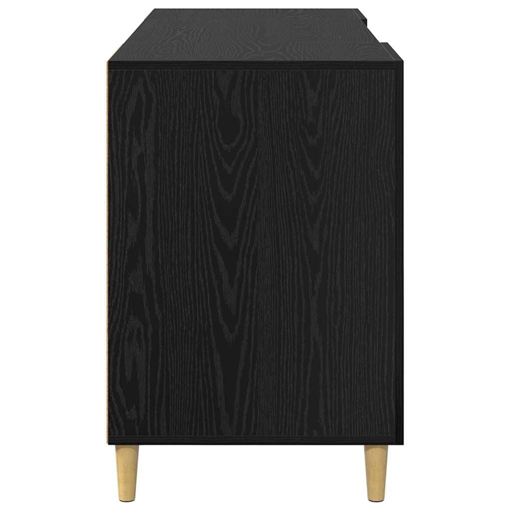 Schreibtisch mit Regal Schwarz Eichen-Optik 140 x 50 x 75 cm Holzwerkstoff mit Stauraum und Ablage für Homeoffice Arbeitszimmer PC Laptop Gaming ergonomisch platzsparend