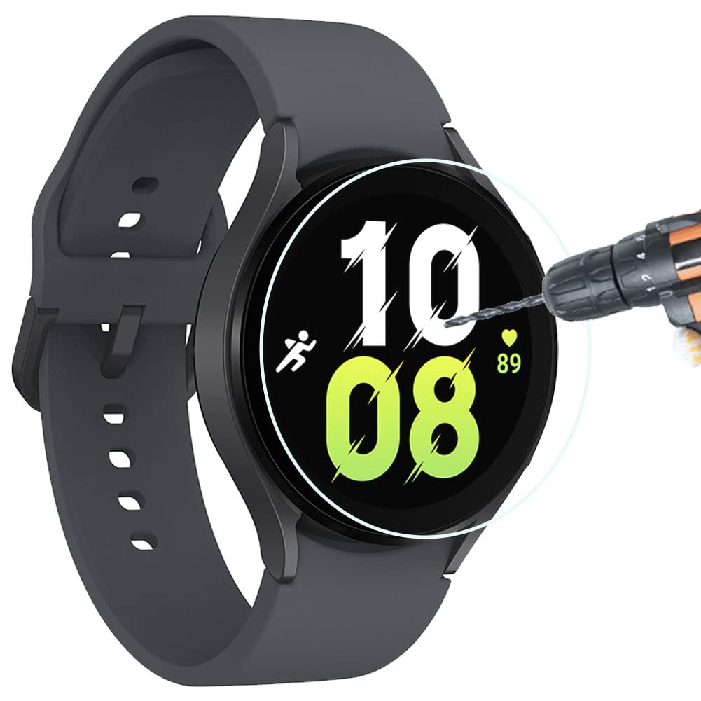 LUCXXI Compatible with Samsung Galaxy Watch 5 Screen Protector, 3 Pack Tempered Glass Screen Protector Cover for Galaxy Watch 5/4 44MM Smartwatch [9H Hardness] [Crystal Clear] [Scratch Resist]