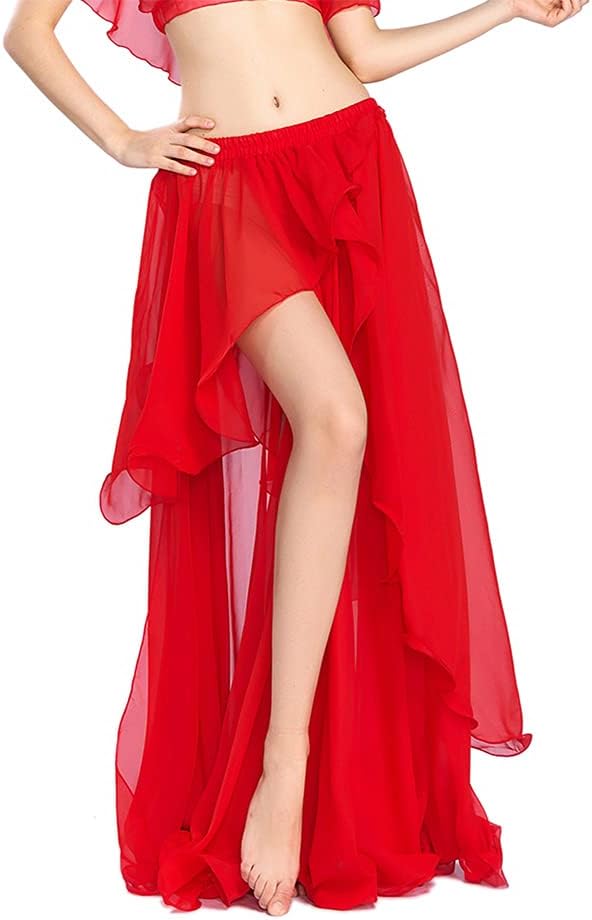ROYAL SMEELA Chiffon Fairy Belly Dance Skirt Large Swing Skirts Women Belly Dancing Practice Clothing One Size, 11 Colors