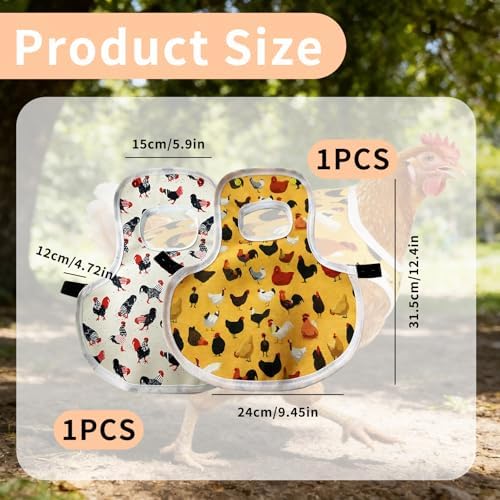Chicken Saddle Adjustable Waterproof Hen Apron with Back and Side Protection, Lightweight Breathable Poultry Cover for Egg Layers and Mating Season Poultry Care - 1