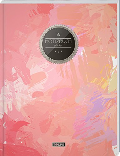TULPE Blanko Notizbuch A4 „C130 Deckfarben“ (140+ Seiten, Vintage Softcover, Seitenzahlen, Register, Weißes Papier - Dickes Notizheft, Skizzenbuch, Zeichenbuch, Blankobuch, Sketchbook) Cover