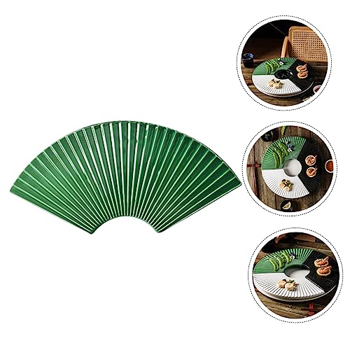 Plato japonés de cerámica para sushi estilo abanico miniatura 2