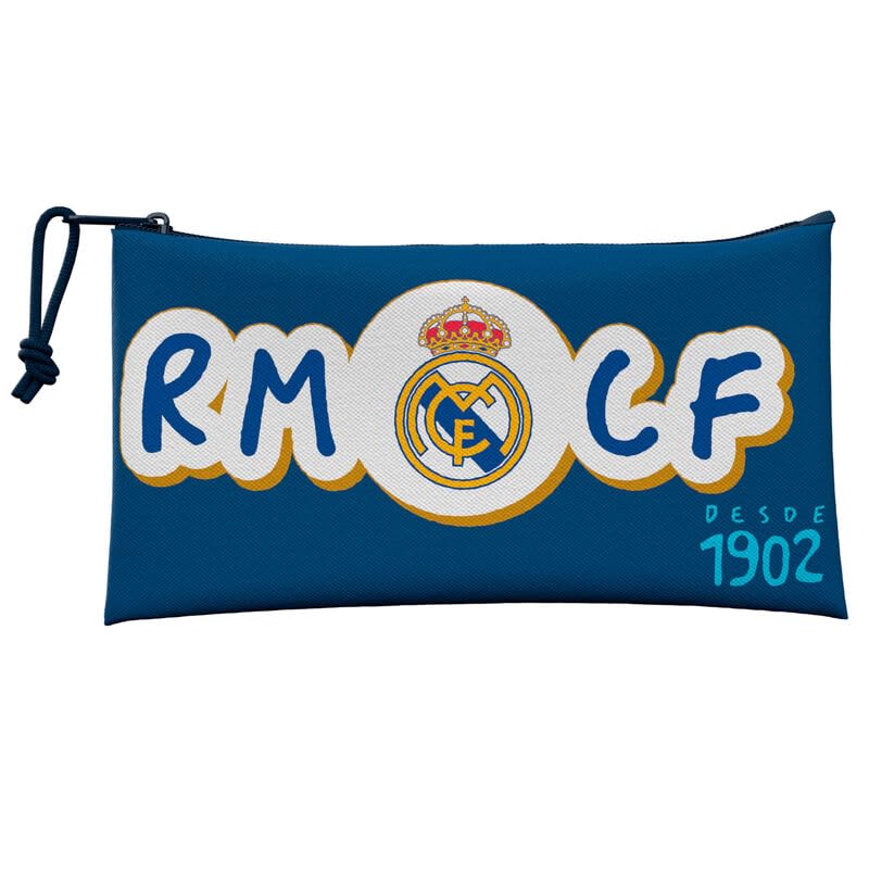 Real Madrid Portatodo Estuche Escolar para Niños Colegio Aula RM Desde 1902 Color Azúl Producto Oficial