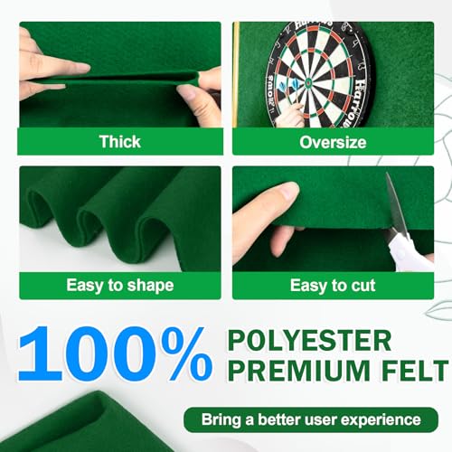 Image of XSEINO Moss Green Large Felt Fabric 36 inch X 36 inch(1 Square Yard), 1.4 mm Thick Soft Felt Fabric Sheet for Crafts, Green Series Colors Soft Nonwoven Fabric, Fit for Decoration, Sewing, DIY Crafts