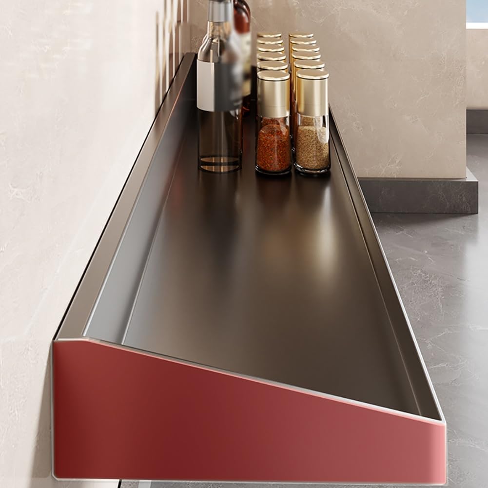 Mensola da parete in acciaio inossidabile, scaffale galleggiante rimovibile, cucina e bagno, mensola salvaspazio (50 x 20 cm)