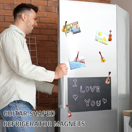 Imán decorativo para refrigerador con diseño de guitarra miniatura 3