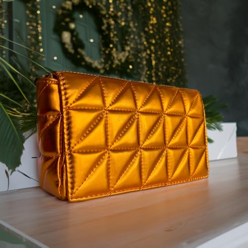 Small Metallic Glossy PU Leather Shoulder Bag Clutch Handbags for Women Fashion Chain Ladies Purse3