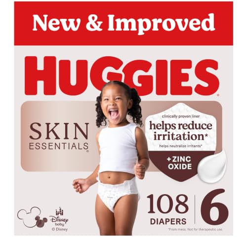 Image of Huggies Skin Essentials Diapers Size 6, 108 Count (2 Packs of 54)