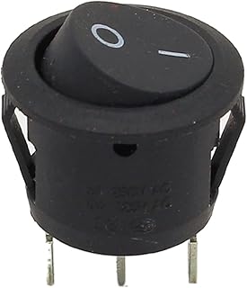 5Pcs Mini Round Black 3 Pin SPDT ON-Off Rocker Switch Snap-in
