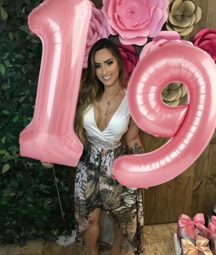 Image of Number Balloons 29 Balloon 40 inch Pearl Pink for 29 Birthday Decorations | Saturated Color, Large 40 in, With Straw & Hanging Hole, For Back-to-School Season, Wedding, Christmas, New Year, Anniversary