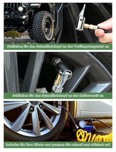 Mellbree Multifunktionales Ventil-Adapter Set – Kompatibel mit Bosch EasyPump, passend für Autoreifen, Fahrräder und Bälle (3 Set)
