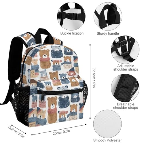 Kid's Mini Backpack 12 Inch Cute Bear Backpack Schoolbag Preschool Kindergarten Children Bag Nursery Travel Bag for Toddler Boys Girls Age 3-73