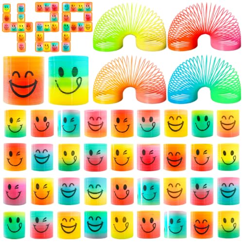 Image of 42 Pack Mini Spring Party Favors for Kids 3-5 4-8,Magic Rainbow Coil Toys | Stress Relief Treasure Box Toys for Classroom Prize, Goodie Bags Stuffers for Birthday Party ,Carnival , Fidget Toys Bulk