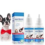 SDJUFEI 2 Pack Dog & Cat Ear Infection Treatment Drops, with 1% Hydrocortisone, Ear Yeast Infection Treatment for Dogs and Cats, Dog Ear Drops for Yeast Infection