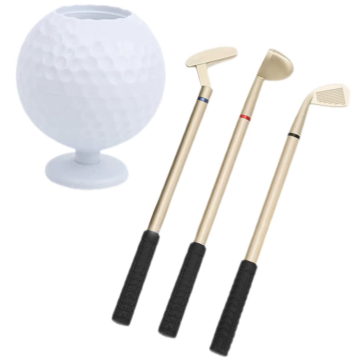 OSALADI 3 Set Portapenne Palla Golf Organizer per Scrivania Gadget Ufficio Cool per Casa Hotel e Ufficio per Appassionati Golf