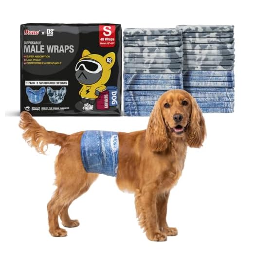 Dono Disposable Male Dog Wraps, Wider Doggie Puppy Diapers 48 Count Male Belly Bands, Super Absorbent, Leak-Proof Fit, Excitable Urination, Incontinence (S)