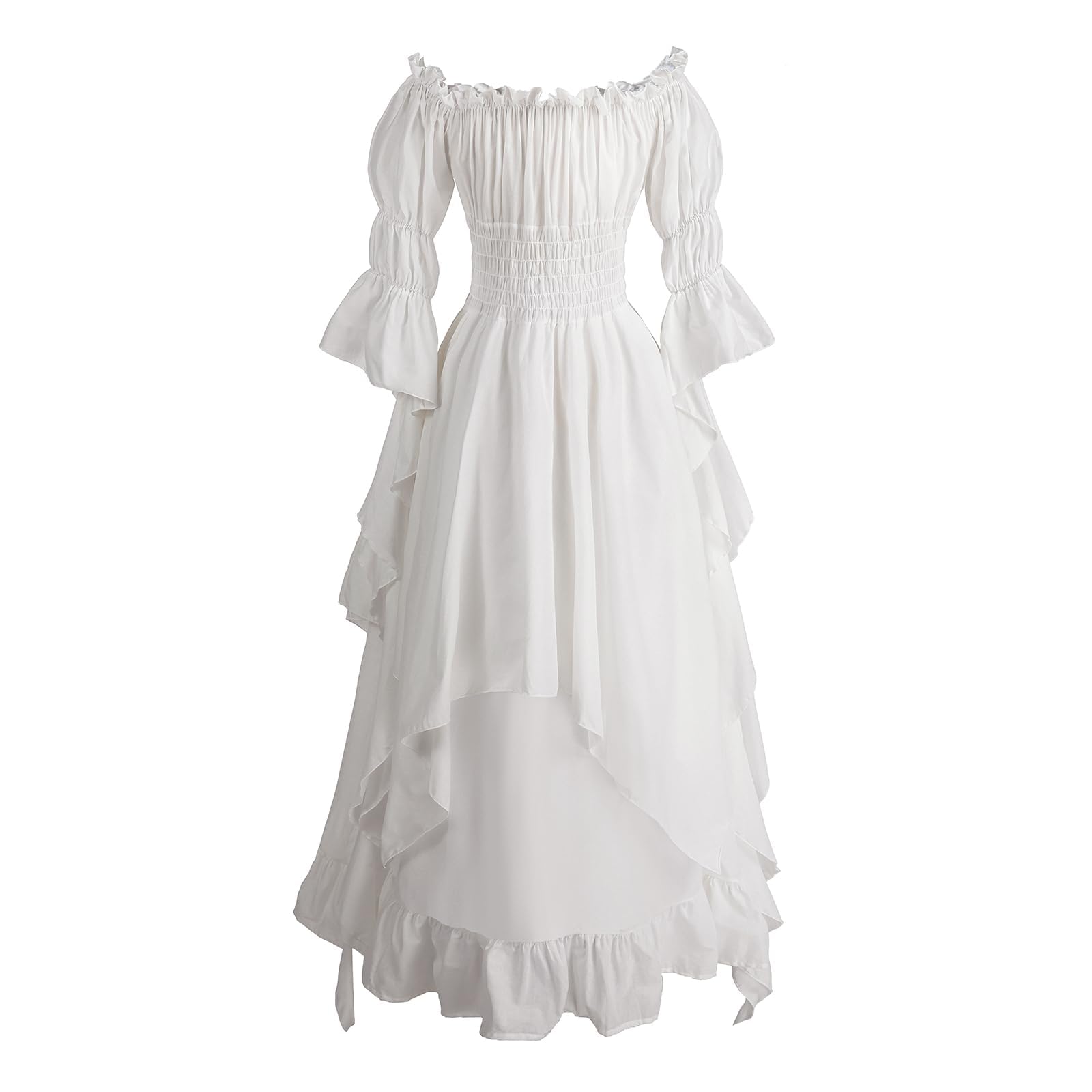 Fiamll Viktorianisches Kleid Renaissance Kostüm Frauen Gothic Hexenkleid Mittelalterliches Hochzeitskleid