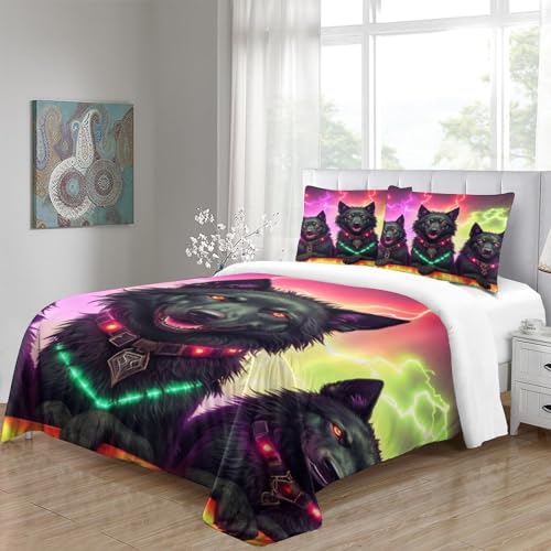 Funda nórdica de perro 3D con ropa de cama de 3 piezas y funda de almohada para cama 200x200 5