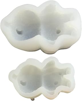 Bear Mold, 2PCS Cute Teddy Bear Silicone Mold, Non Stick Soft Silicone Moulds for Chocolate, Ice Cubes, Candle, Pudding, Soap, Small + Large, Molds for Chocolate