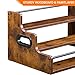 YQBRAO [Upgraded] Rustic Wood Liquor Bottle Display Shelf, 3-Tier Liquor Shelf for Bar Counter, Coffee Syrup Rack Organizer with Handles & Metal Guardrail, Bar Bottle Stand for Home, Kitchen, Cafe