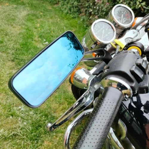 Espejos retrovisores cromados para Kawasaki Vulcan VN 2000 con soportes robustos de 10mm 4