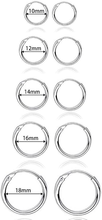 12 Pairs Small Hoop Earrings for Women Silver Gold Chunky Huggie Earrings Thick Hollow Tube