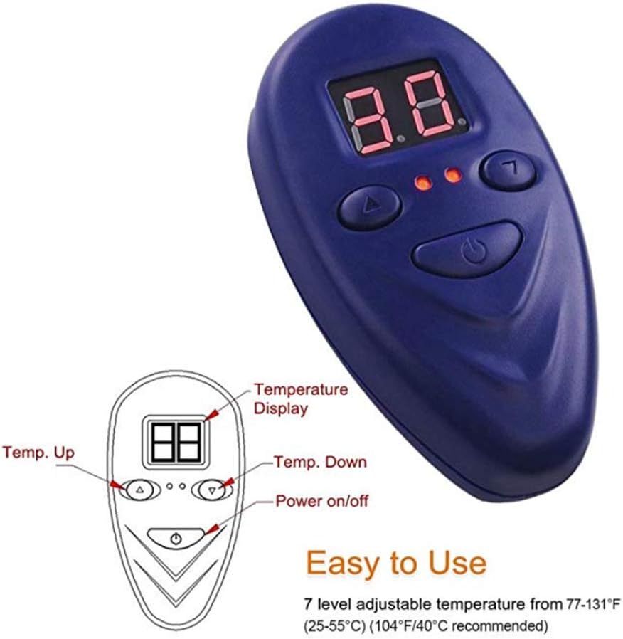 Pet Heating Pad, Dog Cat Electric Heat Pad,Waterproof Adjustable Warming Mat with Chew Resistant Steel Cord, Soft Removable Cover (3030CM),Blue