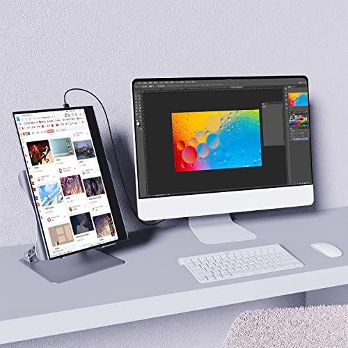Image of 15.6 inch 4K Portable Monitor, Touchscreen UHD IPS Display,100% sRGB, USB-C /HDMI Laptop Display, Dual Speakers, Aluminum Alloy, Compatible with Laptop, PC, Smartphone, PS4 /5, Xbox, Switch