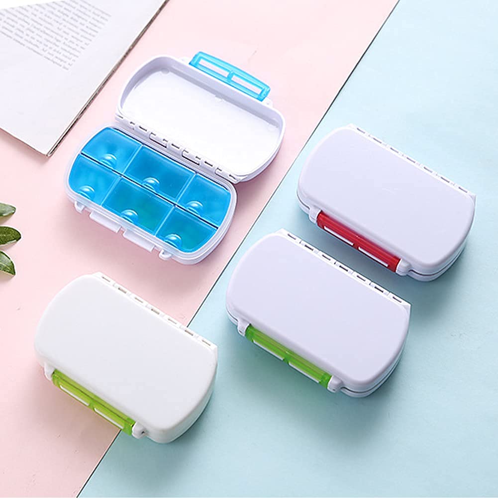 Organizador de pastillas Organizador de pastillas Medicina Dispensador de tabletas Organizador de tabletas Cajas de pastillas 7 días 4 veces al día Pastillero semanal Suministros médicos Azu