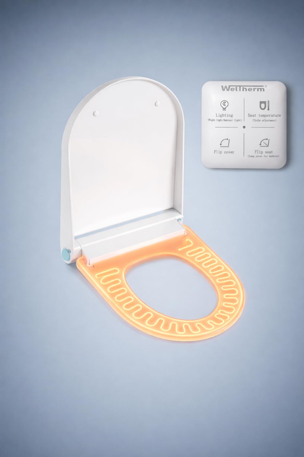 WelTherm Premium Smart Heated Toilet Seat Cover with Wall Remote | 3-Level Seat Heating | Sensor-Based Auto Lid Opening | Ergonomic Design | Radar Sensor Flip Cover | Night Light | Hygiene Features-image-38