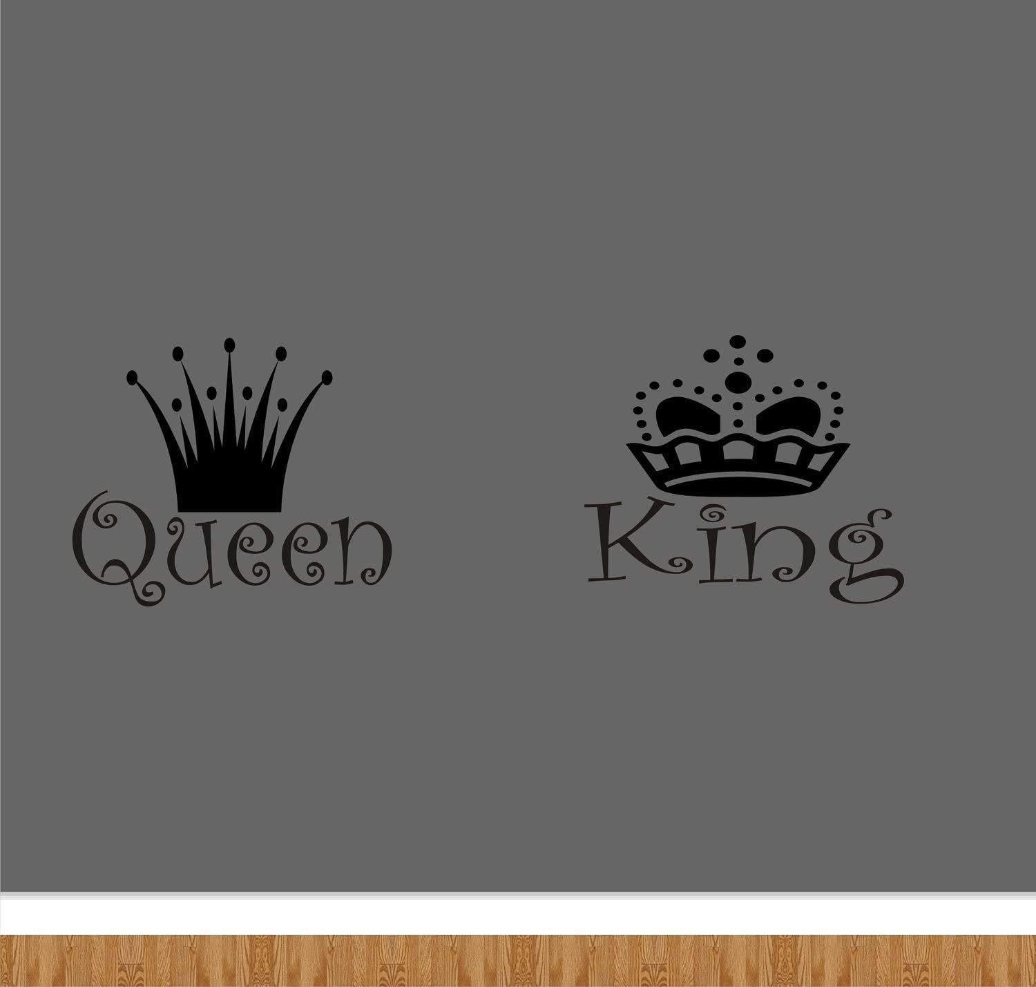 DNVEN Princess Crown Wall Decal - 22x10 Inch Removable Vinyl Sticker For Kids Rooms