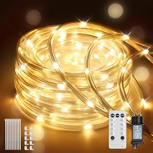 LED Schlauch 10M 200 LEDs Lichterkette Außen Lichtschlauch Outdoor IP67 Wasserfest 8 Modi Dimmbar Fernbedienung Timer Warmweiß Lichterschlauch Aussen Für Außen Party Hochzeit Weihnachten Dekolicht