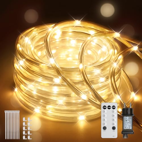 JVURICE lichtschlauch 10M 200 LED Lichterkette Außen Lichtschnur...