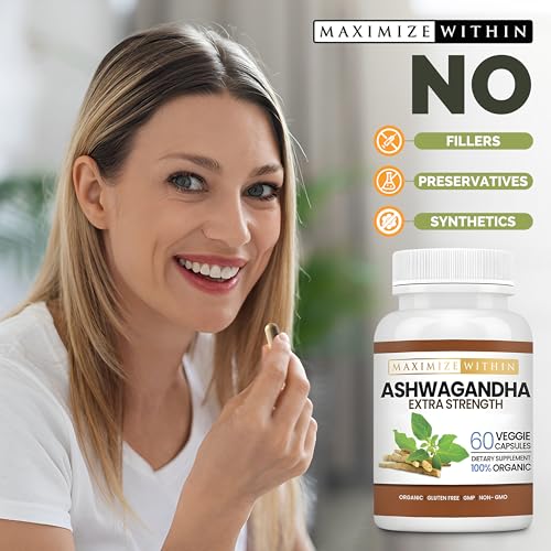 Ashwagandha Root Extract Extra Strength – 60 Vegetarian Capsules – Non-GMO Herbal Supplement – Adaptogenic Herb – Enhanced Absorption Formula - Image 5