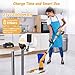 Qimedo 1500 RPM Electric Spin Scrubber with Two Batteries Q2 Pro, Cordless Battery Powered Shower Scrubber,Electric Tile Floor Scrubber with Display for Grout/Tile/Tub (Effortless Handle/8 Brushes)