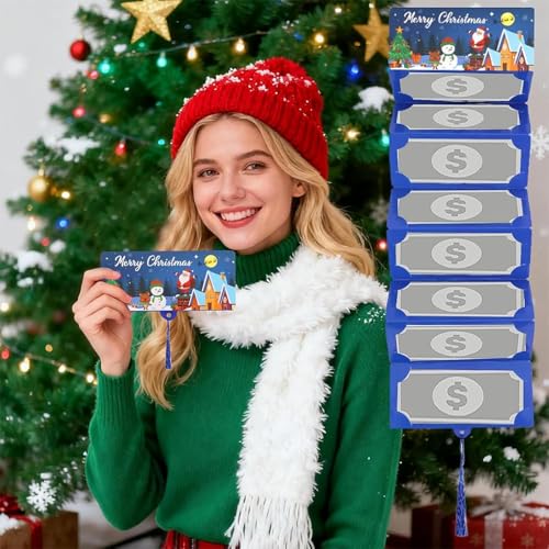 3PCS Geldgeschenk Weihnachten, Christmas Cash Envelopes, Geldgeschenke Weihnachten, Festliche Geldbörsen, 3 Stück In Rot, Blau Und Grün